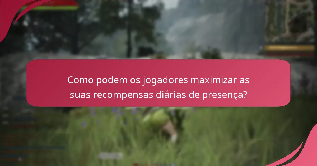 Quais categorias de itens estão incluídas nas recompensas diárias de presença?